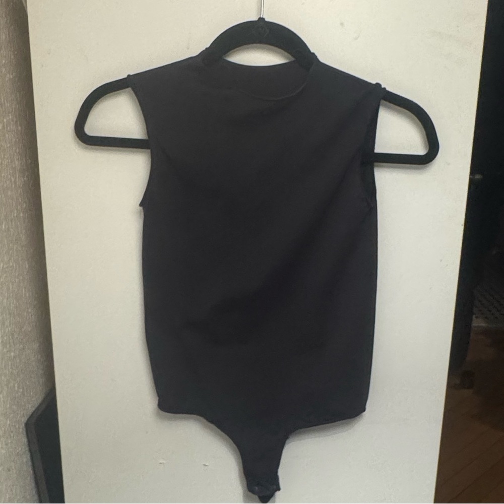 SKIMS Black Crewneck Sleeveless Bodysuit